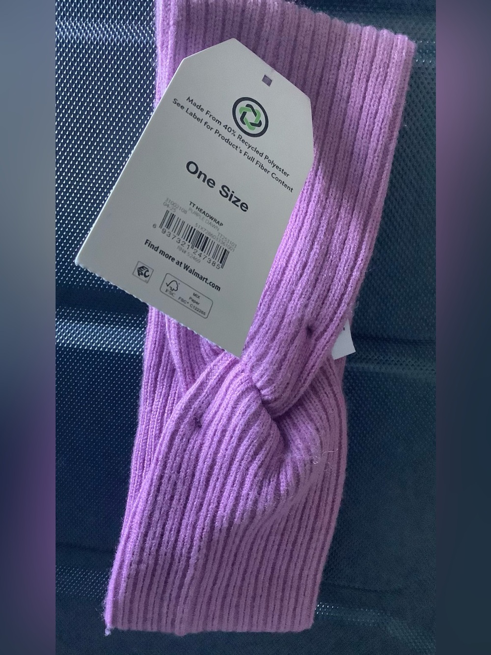 Knot Front Ribbed Headband - Lavender